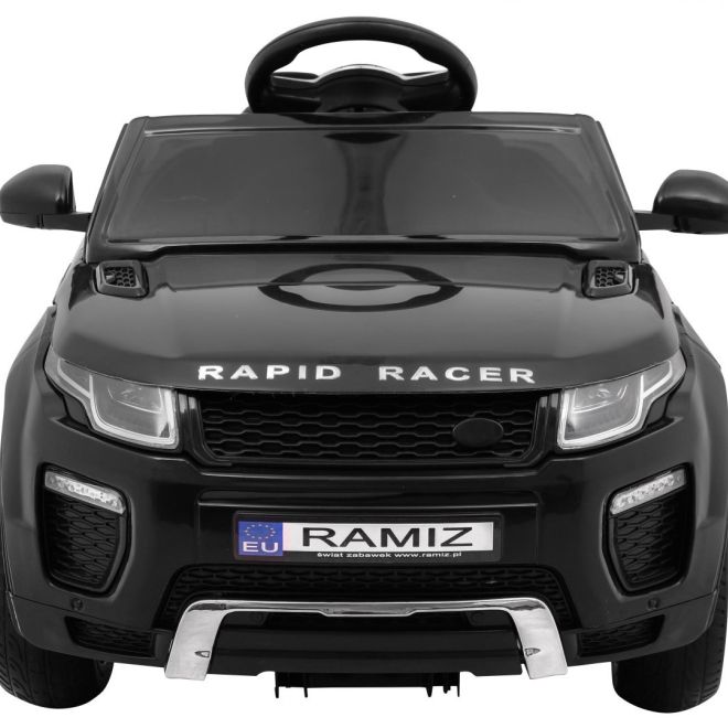 Rapid Racer elektrické auto pro děti černé + dálkové ovládání + pomalý start + EVA + MP3 LED
