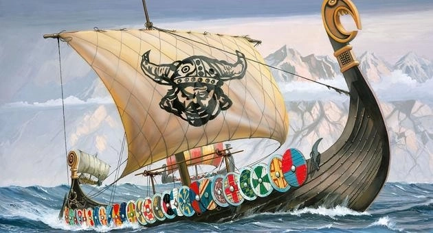 Plastový model vikingské lodi