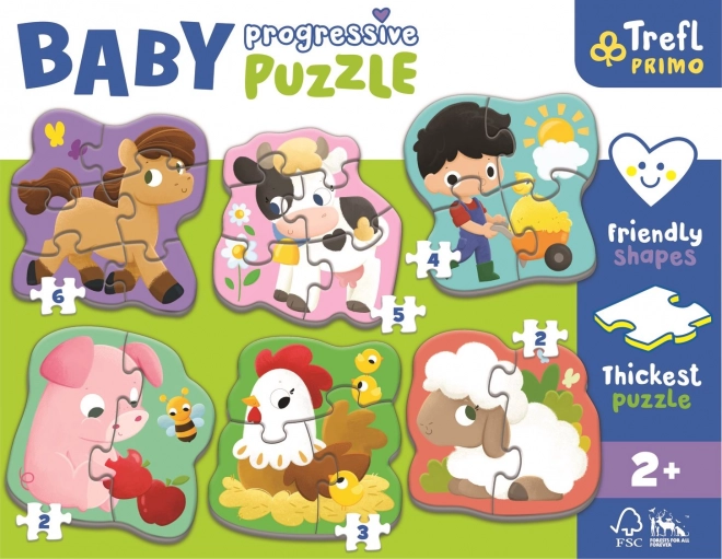 Baby puzzle se zvířátky z farmy 6v1