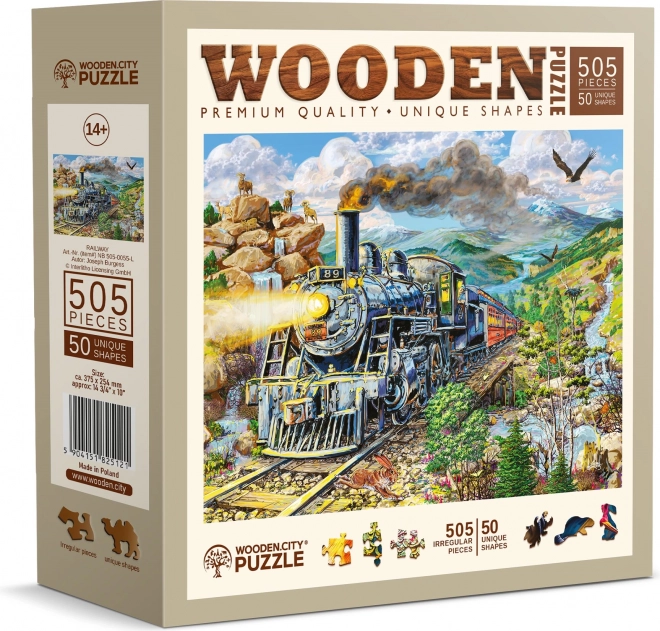 WOODEN CITY Dřevěné puzzle Železnice 505 dílků