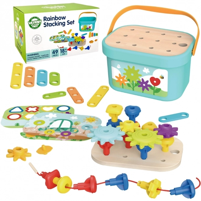 Montessori konstrukční box 12v1 WOOPIE GREEN