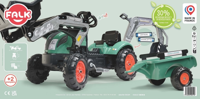 Dětský traktor Farm Lander s nakladačem a přívěsem