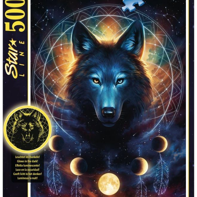 RAVENSBURGER Svítící puzzle Měsíční vlk 500 dílků