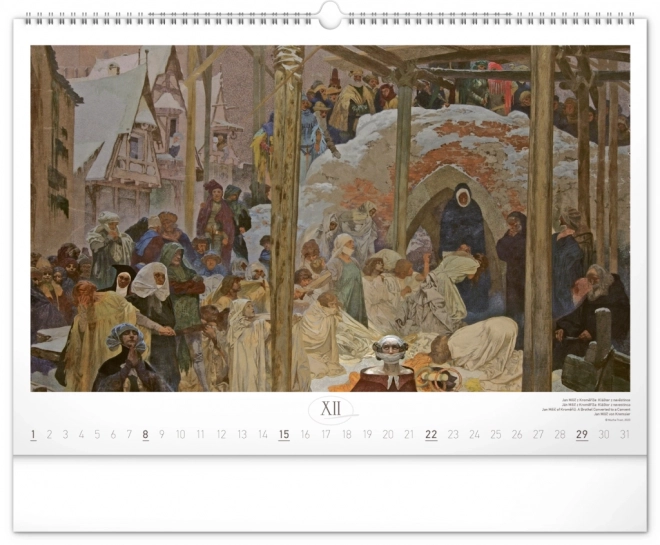Nástěnný kalendář Slovanská epopej – Alfons Mucha 2024, 48 × 33 cm