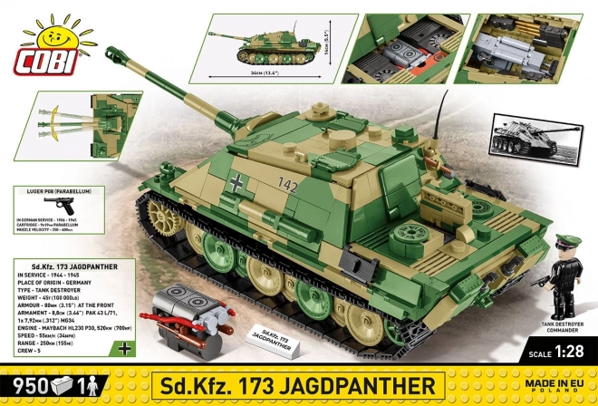 Model tanku Sd.Kfz. 173 Jagdpanther - 950 dílků