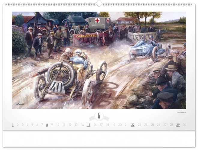 NOTIQUE Nástěnný kalendář Oldtimers – Václav Zapadlík 2025, 64 x 42 cm