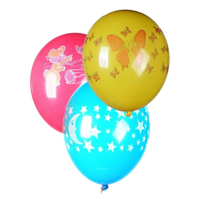 Balónky nafukovací s potiskem 26 cm - 100 kusů