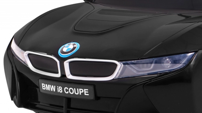 BMW I8 Lift Battery Car Black + dálkové ovládání + pomalý start + 3bodové pásy + MP3 USB + LED dioda