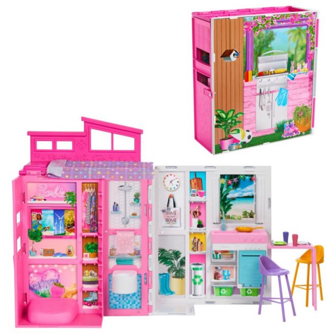 Útulný domeček pro panenky Barbie s příslušenstvím