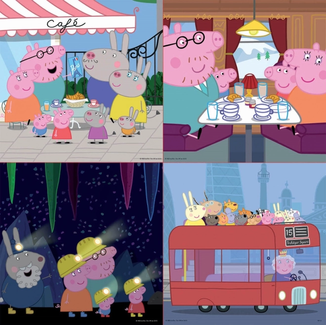 Puzzle v kufříku Prasátko Peppa 4v1