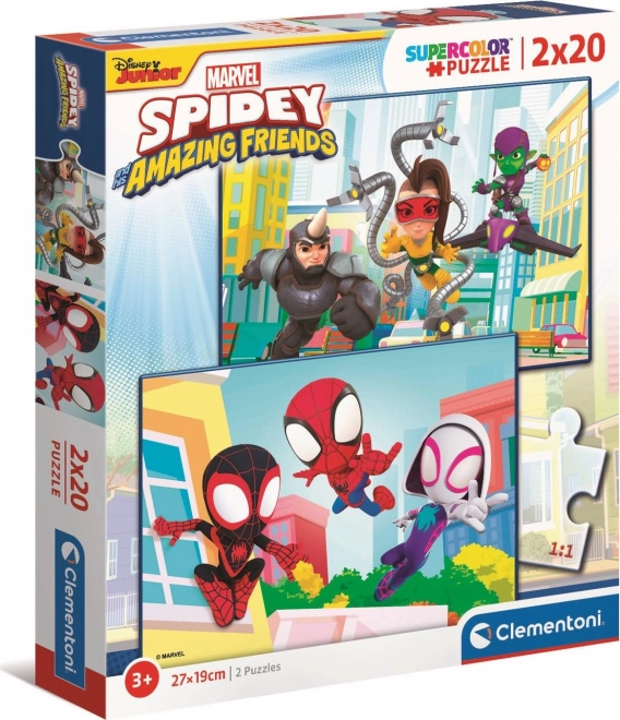 CLEMENTONI Puzzle Spidey a jeho úžasní kamarádi 2x20 dílků