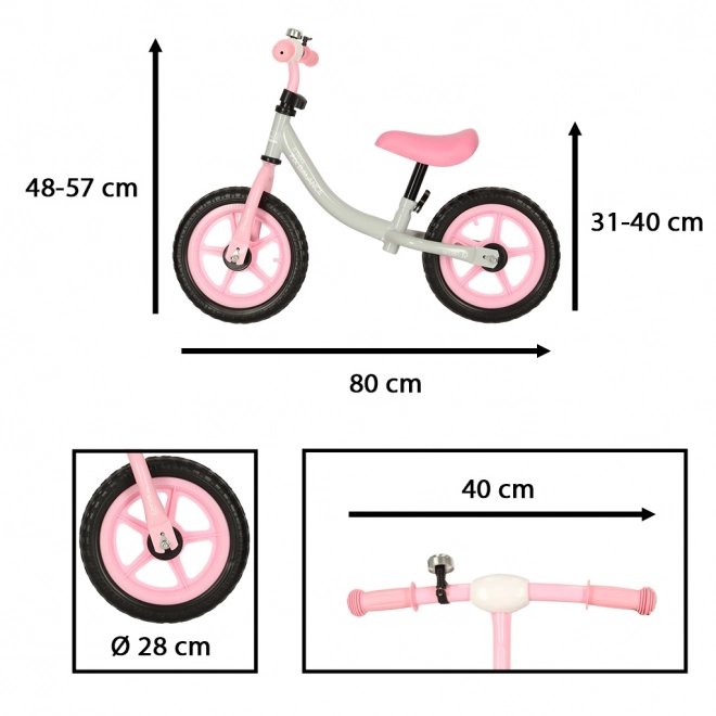 Dětské kolo - odrážedlo Trike Fix Balance bílo-růžové