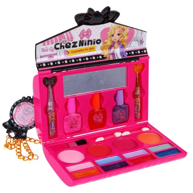 Make-up kit Růžová kabelka pro děti 5+ Barevná kosmetika + příslušenství