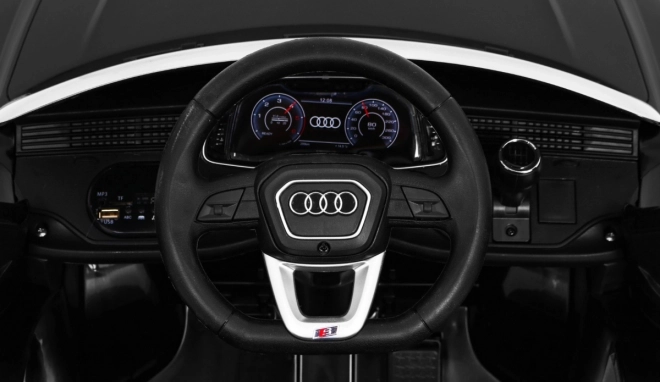 Audi Q8 Zvedák na baterii pro děti černý + dálkové ovládání + EVA + pomalý start + MP3 USB + LED dioda