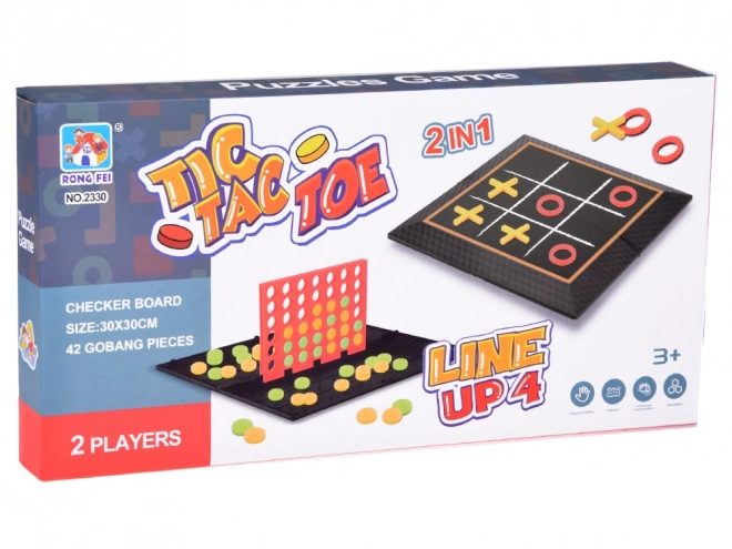 Sada her 2 v 1 tic-tac-toe line up 4 puzzle strategie GR0679