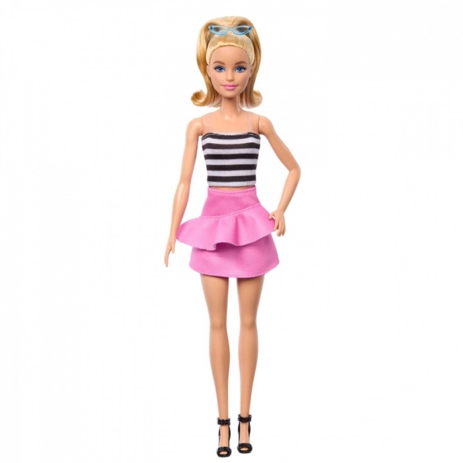 Top pro panenku Barbie Fashionistas v černobílých pruzích