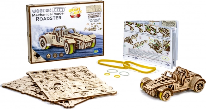 WOODEN CITY 3D puzzle Automobil Roadster 111 dílů