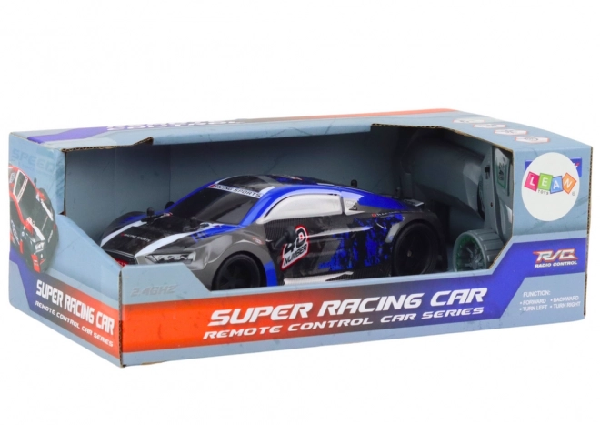 RC auto na dálkové ovládání 1:18 gumová driftovací kola modrá