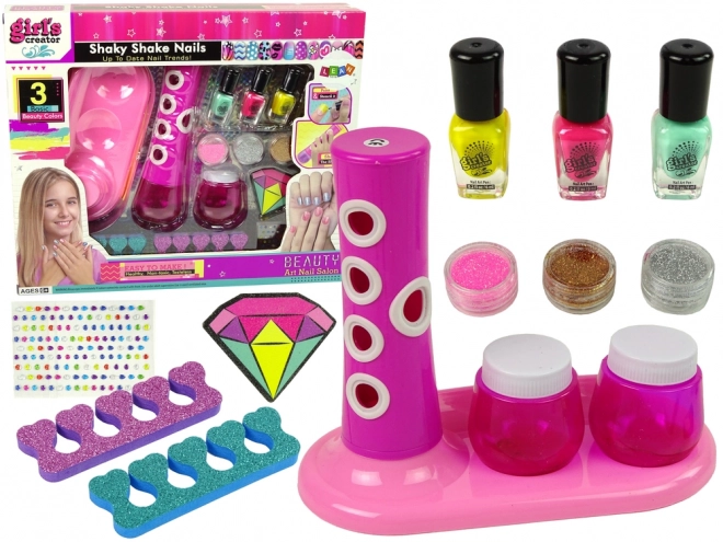 Sada na malování nehtů Nail Glitter Dispenser Lak na nehty Nálepky