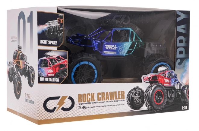 REAL ROCK Crawler s funkcí kouře R/C modrý