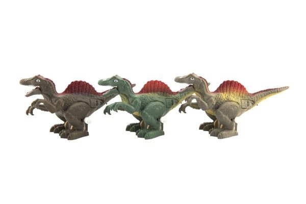 Dinosaurus natahovací jezdící plast 9x15cm na baterie se světlem mix druhů