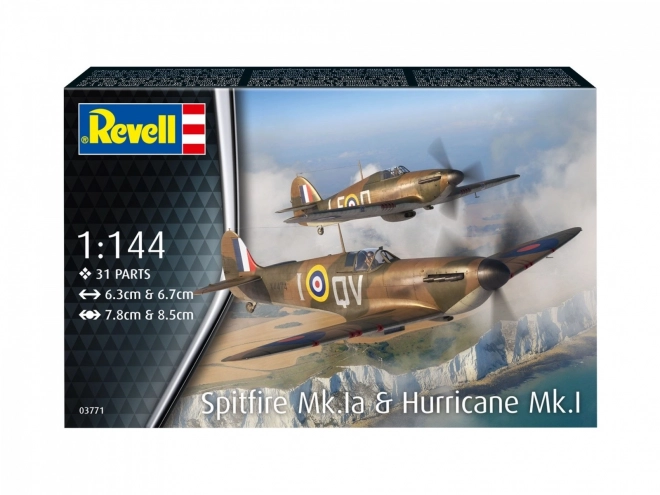 Modele letadel Spitfire a Hurricane ke slepení