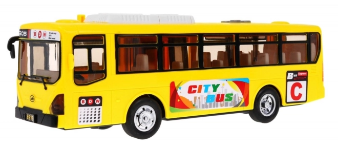 Interaktivní školní autobus + otevírací dveře + zvuky a světla – Žlutý