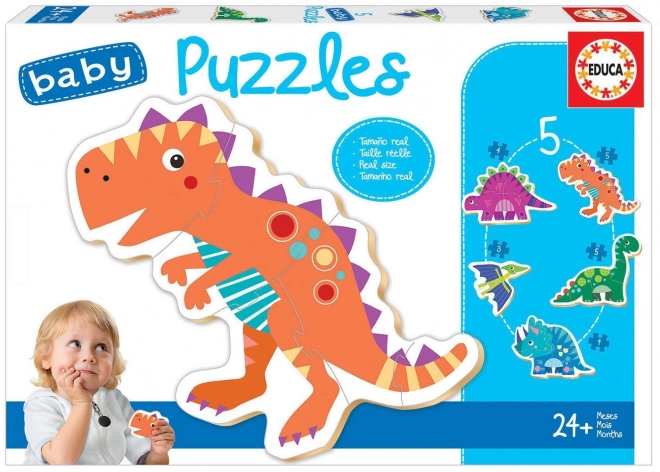 EDUCA Baby puzzle Dinosauři 5v1 (3-5 dílků)