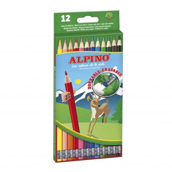 Pastelky s gumou Alpino - 12 kusů