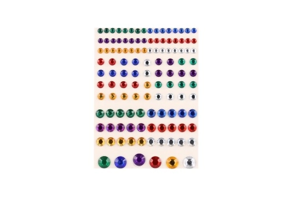 Kamínky barevné samolepící plast 120ks v sáčku 12,5x21cm