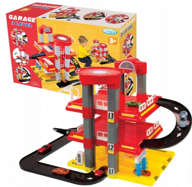 Třípatrová garáž s heliportem a výtahem Mochtoys