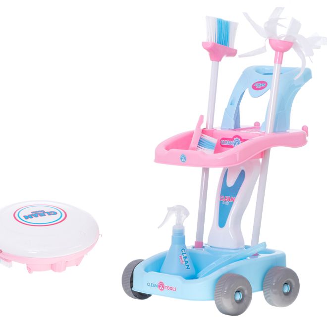 Dětský úklidový vozík s robotickým vysavačem