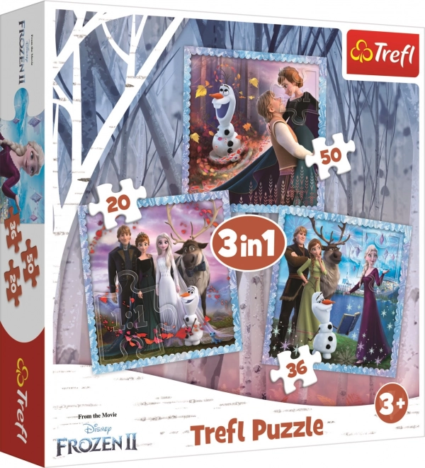 TREFL Puzzle Ledové království 2: Kouzelný příběh 3v1 (20,36,50 dílků)