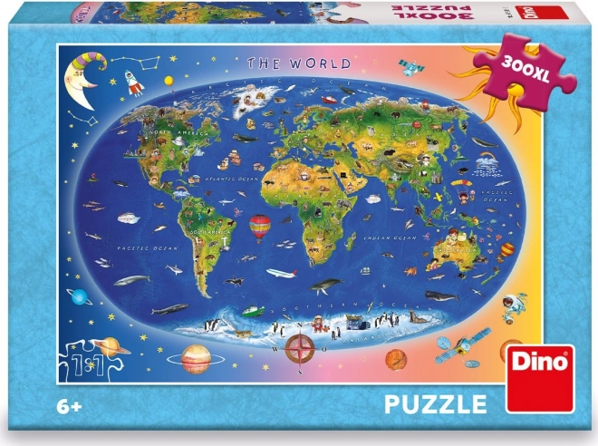Dino dětská mapa puzzle 300 XL dílků