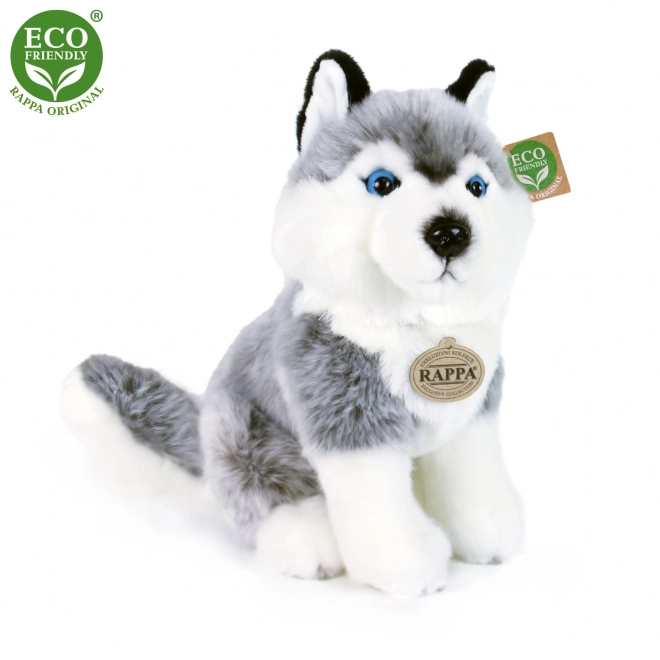 Rappa Plyšový pes Husky sedící 30 cm ECO-FRIENDLY