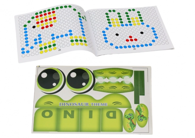 Vzdělávací magnetická tabule Dinosaur Puzzle Pad Green Beads