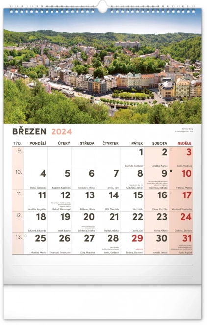 Nástěnný kalendář 2024 s extra velkým kalendáriem, 33 × 46 cm