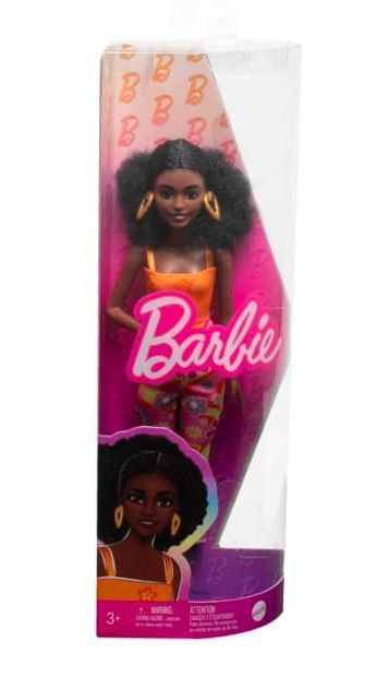 Panenka Barbie Fashionistas s kudrnatými vlasy nízko