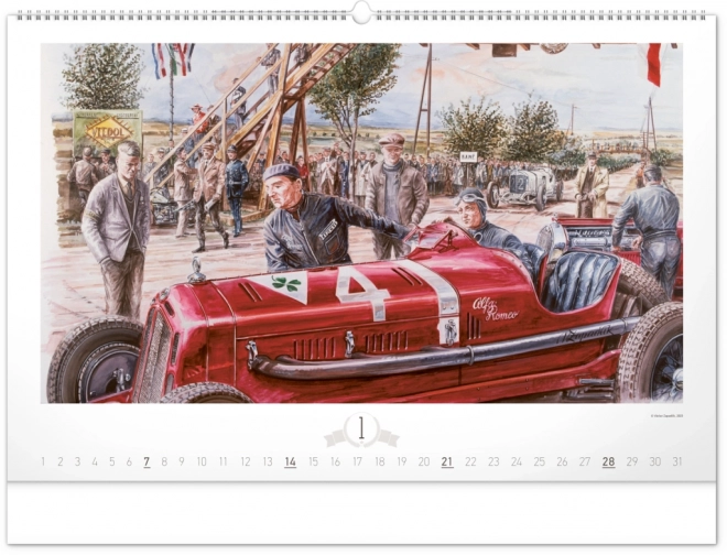 Nástěnný kalendář Oldtimers – Václav Zapadlík 2024, 64 × 42 cm