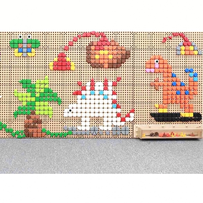 Masterkidz geometrický stavební set s kolíčky 64 ks pro STEM tabule