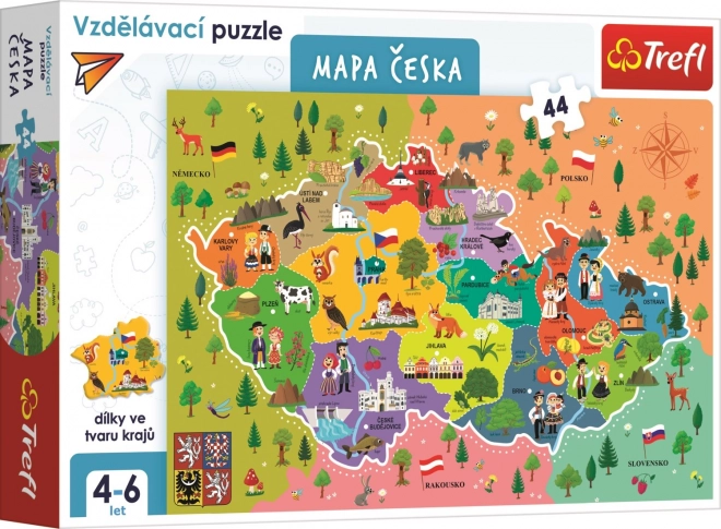 Puzzle vzdělávací - Mapa České republiky