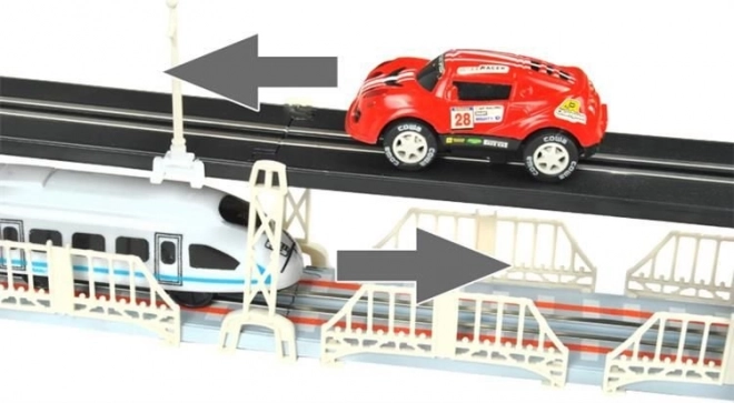 Autodráha 630 cm + autíčko + vláček