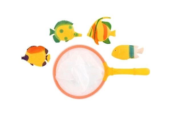 Hra ryby se síťkou do vody plast 24cm 2 barvy na kartě 24x35x2cm
