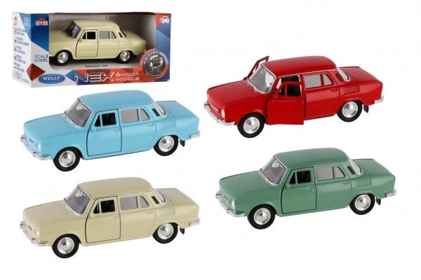 Auto Welly Škoda 100 kov/plast 11cm 1:34 na volný chod možnost 4 barev 15x7x7cm