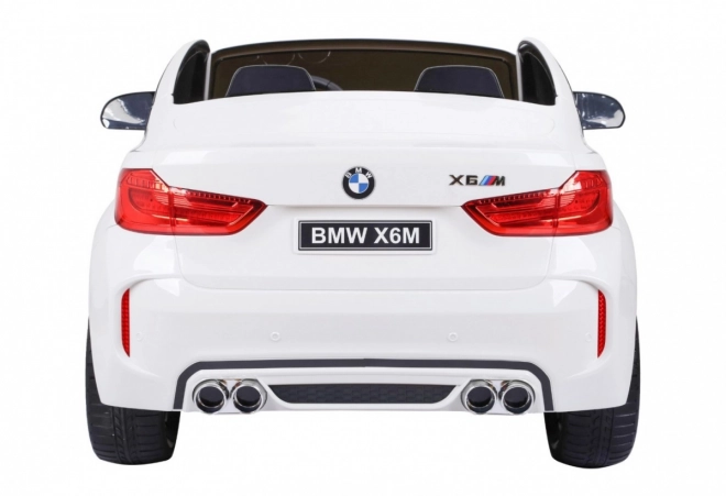 BMW X6M XXL pro 2 děti Bílá + dálkové ovládání + eko kůže + bezpečnostní pásy + pomalý rozjezd + MP3 USB + LED