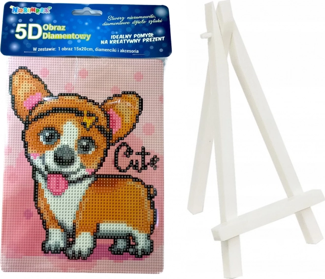 Norimpex Diamantové malování Welsh corgi 15x20cm se stojánkem