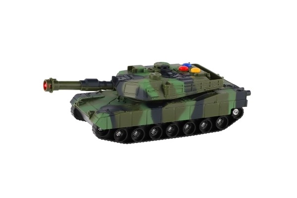 Tank plast 17cm na setrvačník na baterie se světlem se zvukem 2 barvy v krabici 20x11x9cm