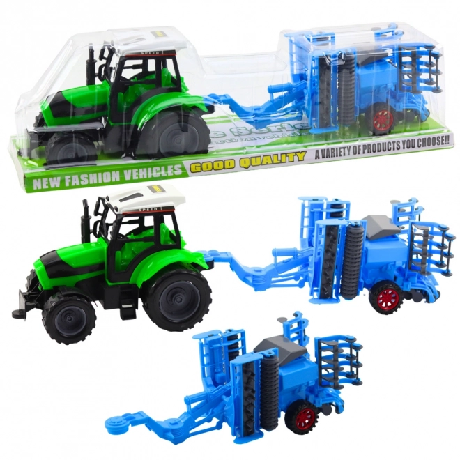 Velký zemědělský traktor s rotačním talířem
