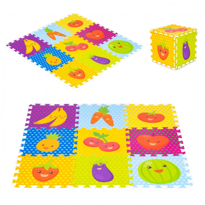 Pěnové puzzle 9 dílků - Ovoce