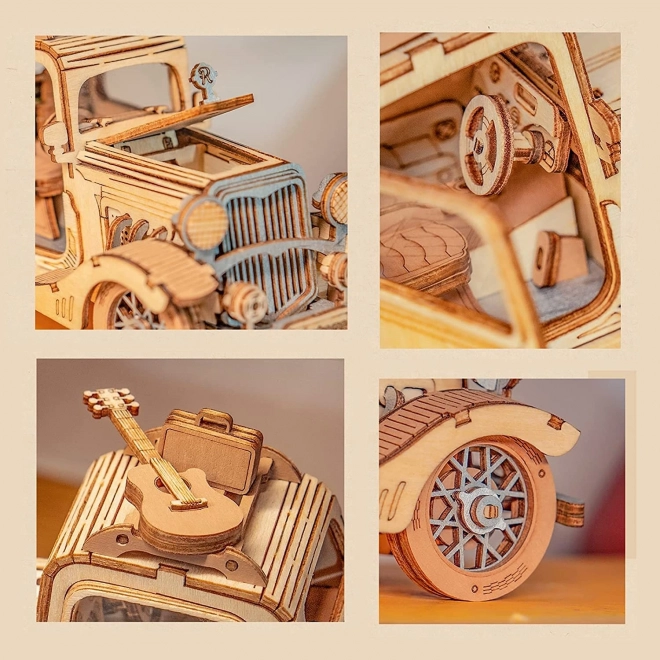 Automobil Vintage - moderní 3D dřevěné puzzle